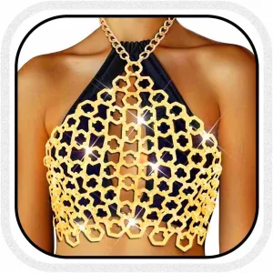 COSYDAYS Gold Chain Tops Body Chain Bra Jewelry Halter Bikini Top Chain for Women