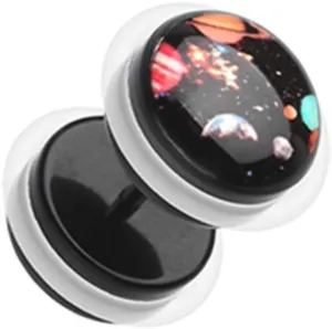 Covet Jewelry Galaxy Universe Acrylic Fake Plug with O-Rings