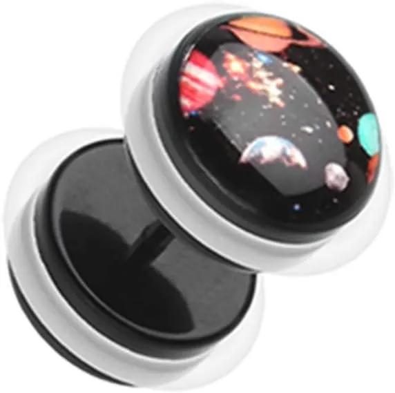 Covet Jewelry Galaxy Universe Acrylic Fake Plug with O-Rings