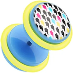 Covet Jewelry Retro Electro Bolt Acrylic Fake Plug with O-Rings