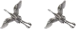 Crane Stud Earrings for Women Sterling Silver Pins Tiny Birds Animals Cartilage Post Studs Earrings Dainty Ear Jewelry