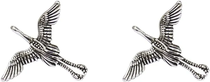 Crane Stud Earrings for Women Sterling Silver Pins Tiny Birds Animals Cartilage Post Studs Earrings Dainty Ear Jewelry
