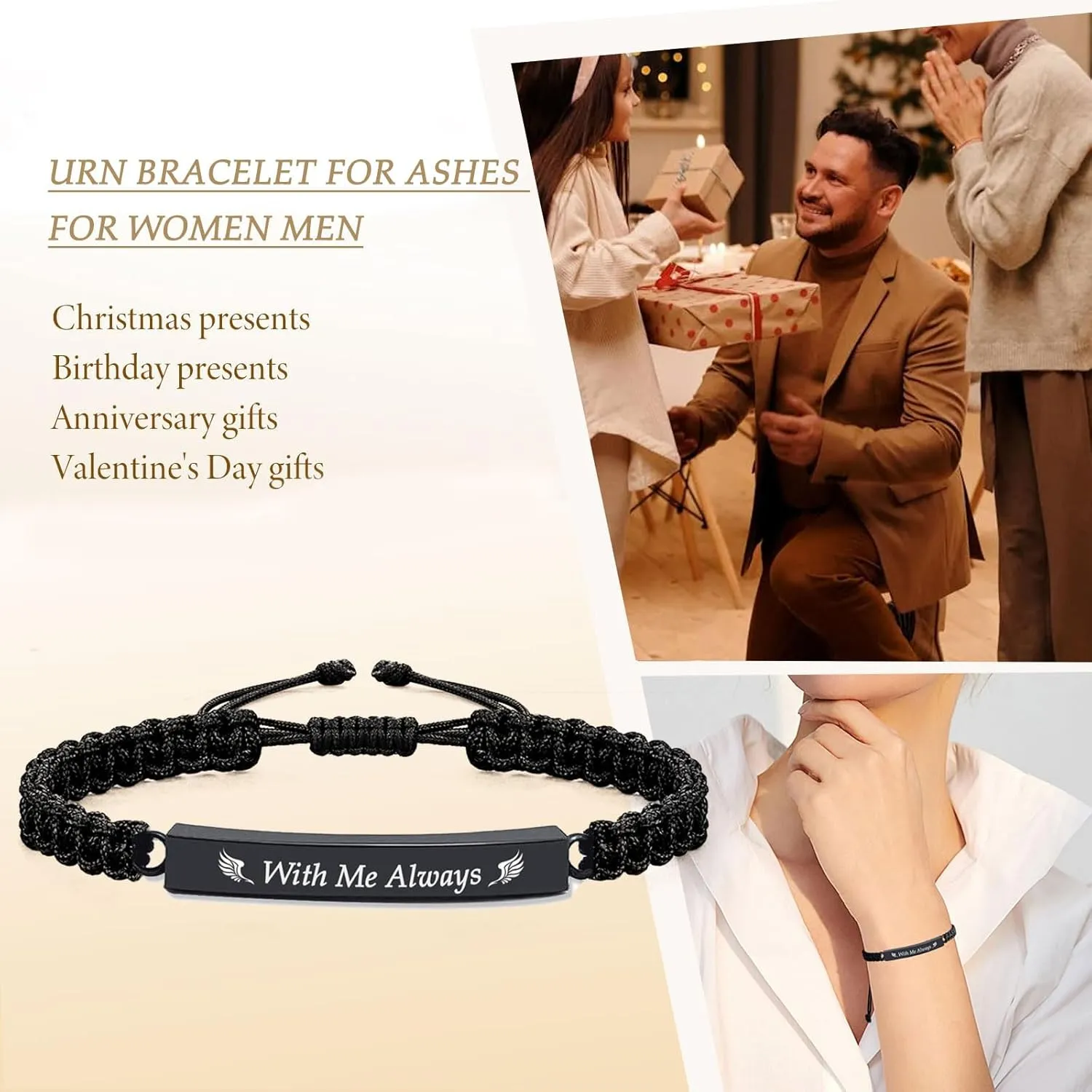 Cremation Jewelry Urn Bracelet for Ashes for Women Men Memorial Human Ashes Keepsake Rope Braided Bracelet Bracelet