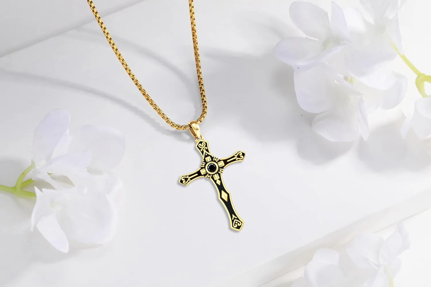 Cross Necklace for Women Men,Crucifix Necklaces 925 Sterling Silver Jesus Cross Pendant Vintage Patron Saint Medals Amulet Protection Religious Faith Trendy Dainty Jewelry Gifts