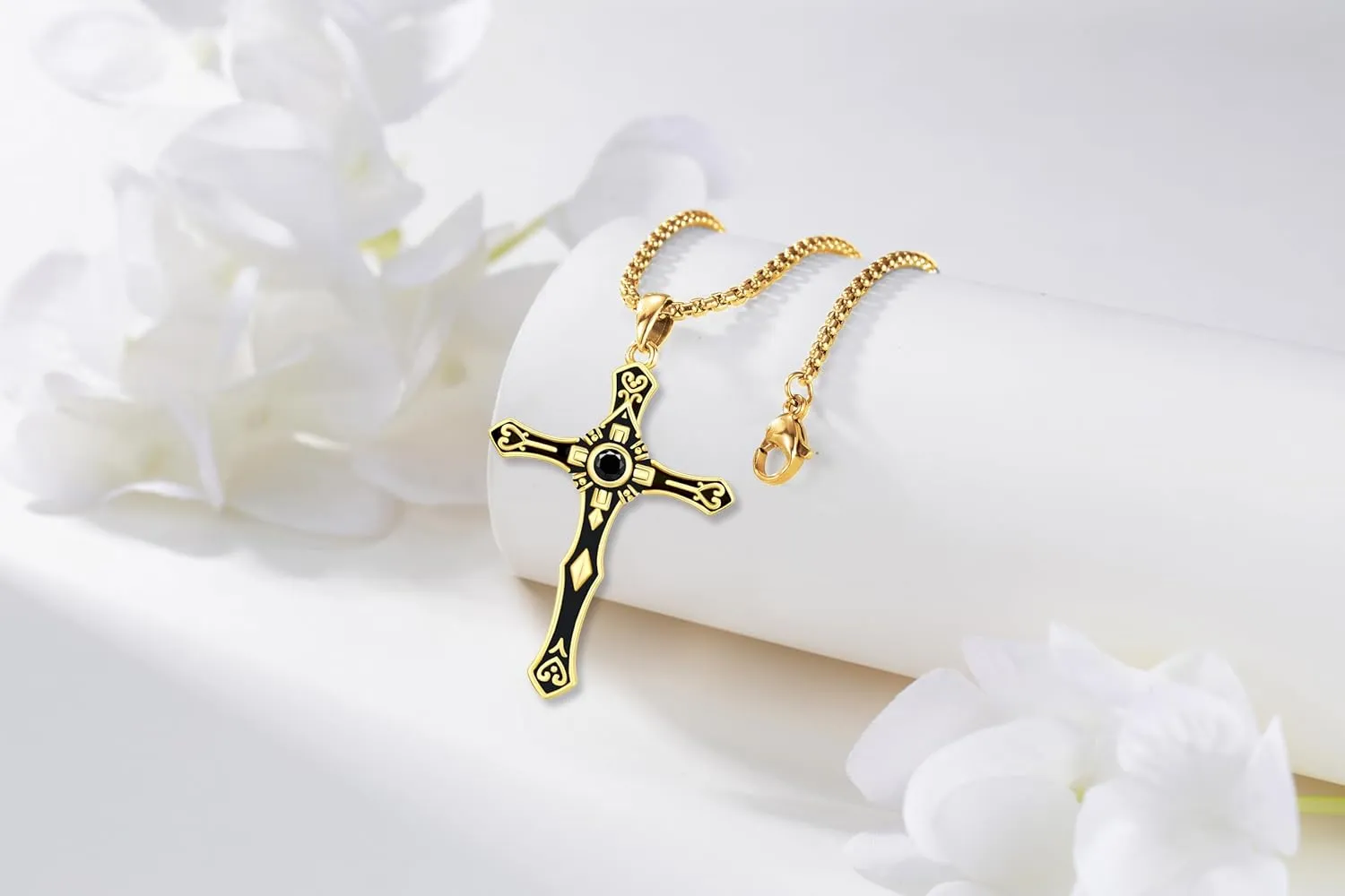 Cross Necklace for Women Men,Crucifix Necklaces 925 Sterling Silver Jesus Cross Pendant Vintage Patron Saint Medals Amulet Protection Religious Faith Trendy Dainty Jewelry Gifts