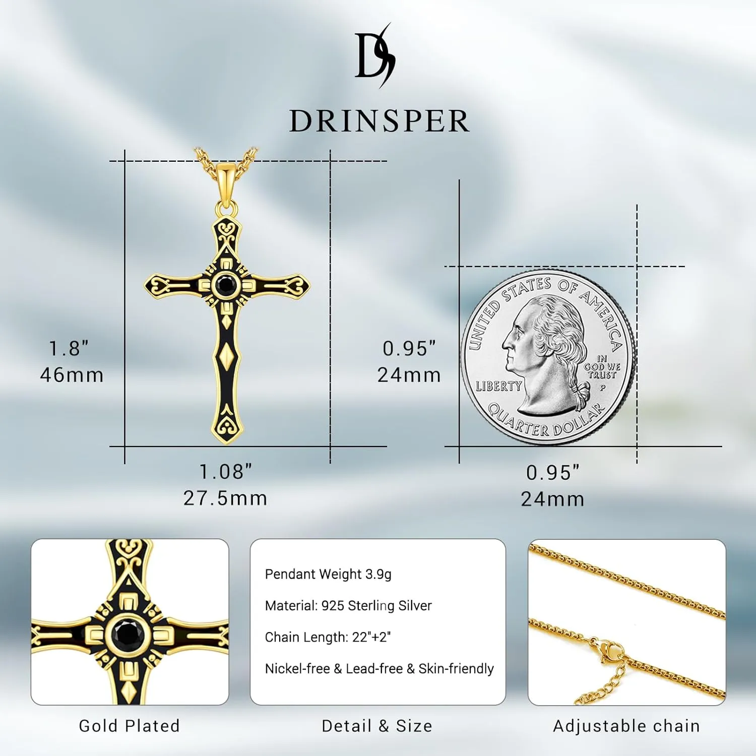 Cross Necklace for Women Men,Crucifix Necklaces 925 Sterling Silver Jesus Cross Pendant Vintage Patron Saint Medals Amulet Protection Religious Faith Trendy Dainty Jewelry Gifts
