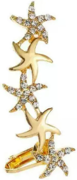 Crystal Clip Ear Cuff Stud Fashion Women's Punk Wrap Cartilage Earring Jewelry -Style G - Gold