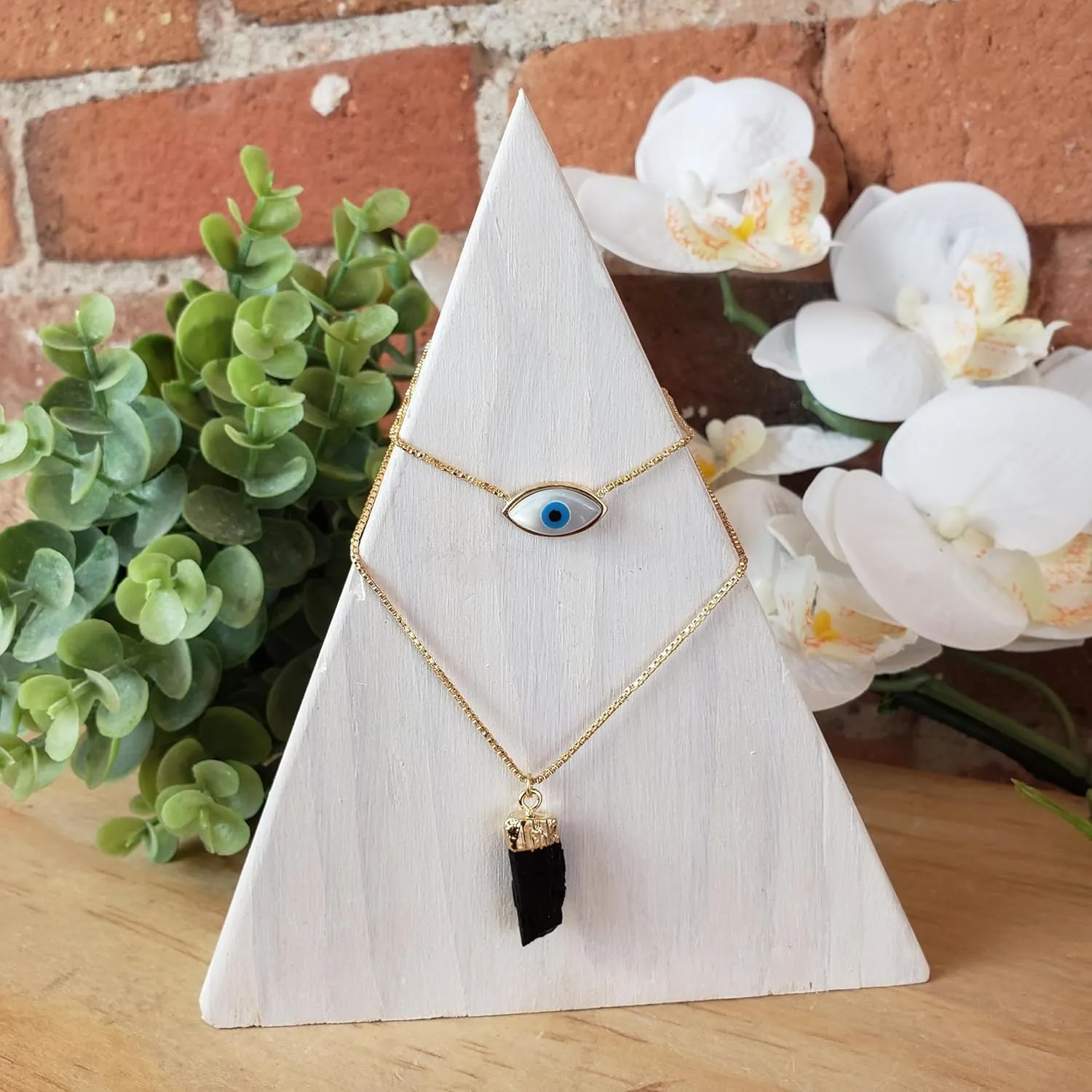 Crystal Joys Evil Eye Black Tourmaline Y Necklace
