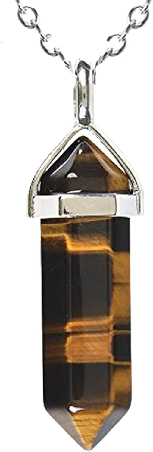 Crystal Necklaces for Women, Hexagon Crystal Point Pendant Necklace, Healing Crystal Stone Necklace for Mother's Day Gift