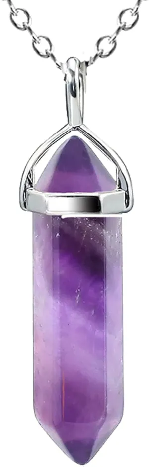 Crystal Necklaces for Women, Hexagon Crystal Point Pendant Necklace, Healing Crystal Stone Necklace for Mother's Day Gift