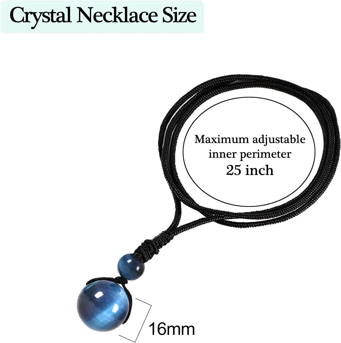 Crystal Necklaces for Women Men, Tigers Eye Amethyst Obsidian Round Necklace for Protection, Crystals and Healing Stones Pendant Jewelry for Spiritual