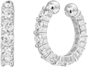 Cubic Zirconia Ear Cuffs Wrap Earrings for Women Girls 925 Sterling Silver Shiny Crystal Cartilage Earrings Fake Huggie Hoops Studs Helix Conch Earrings Non Piercing Clip On Dainty Ear Jewelry Gifts