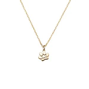 Custom Engraved Paw Print Necklace, Gold Charm Necklace, Pet Memorial Necklace, Unique Pet Gift, Christmas Gift for Pet Lovers, 925 Sterling Silver Paw Necklace