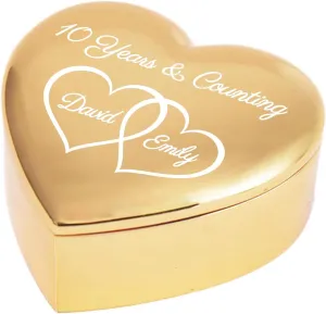 Custom Heart-Shaped Ring Box Personalized with Own Message, Customized Jewelry Keepsake Gifts for Women Men Couple on Wedding Engagement Anniversary, Rings Bearer Holder Display Case for Newlyweds