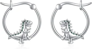 Cute Animal Hoop Earrings 925 Sterling Silver Mermaid / Hamster / Cow /Pig / Highland Cow / Hedgehog / Dinosaur / Bee / French Bulldog / Giraffe / Elephant / Ladybug / Celtic Huggie Hoop Earrings Animal Jewellery Gifts for Women Girls