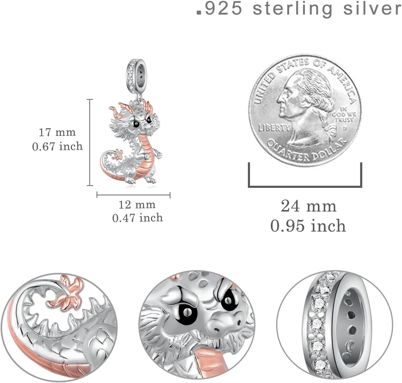 Cute Animals Charms 925 Sterling Silver Highland Cow/Dachshund/Dragon/Axolotl/Pug Charms for Bracelets Cute Animals Jewelry Highland Cow Jewelry Gifts for Women