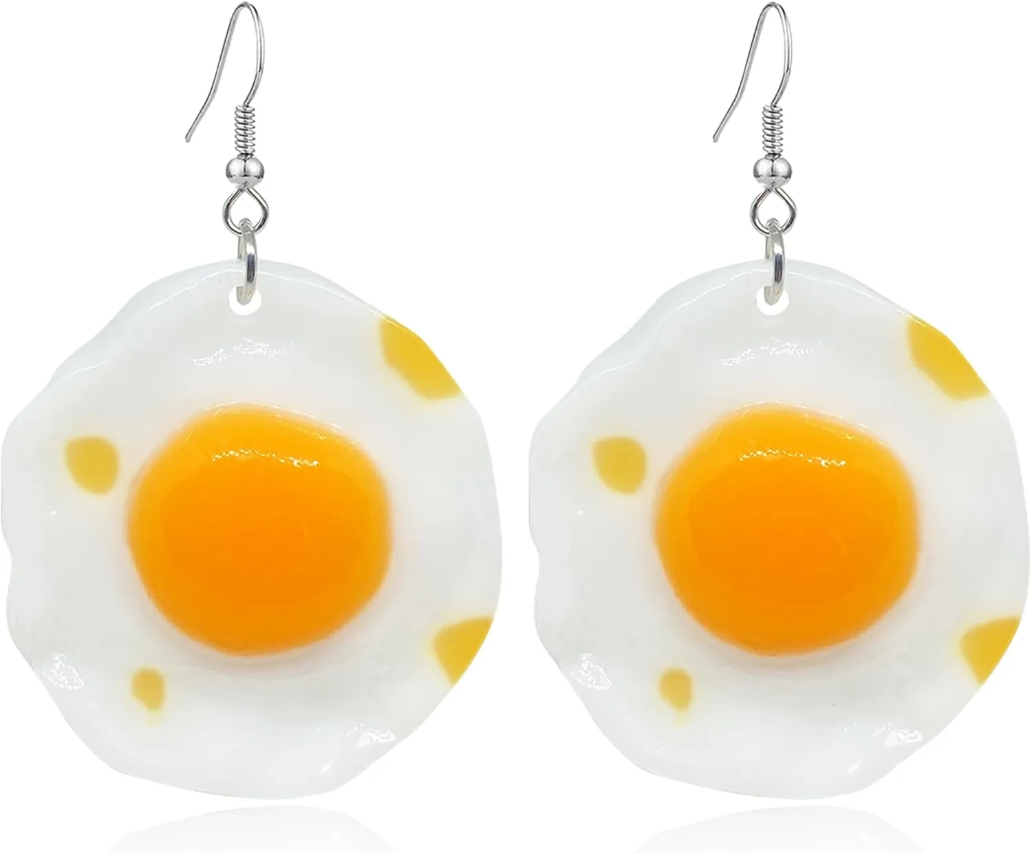 Cute Fried Egg Dangle Earrings Funny Food Poached Egg Earrings for Women Girls Foodies Lover Kitchen Cooking Statement Jewelry Gifts