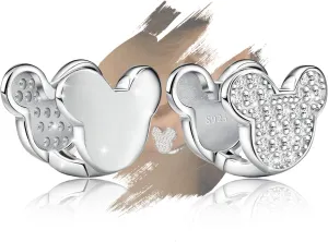 Cute Hoop Earrings for Girls Teens Women - Sterling Silver Hypoallergenic Cubic Zirconia Mouse Earrings Dainty Lovely Double Side Loop Earrings Fashion Jewelry Adorable Gifts for Christmas Daughter