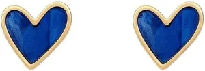 Cute Small Stud Earrings, Hypoallergenic Dainty Blue Heart Stud Earrings for Women Valentine's Day Jewelry