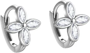 CZ Flower Cartilage Mini Hoop Earrings for Women 925 Sterling Silver Crystal Flowers Tiny Huggie Hoops Earring Wrap Cuffs Cute Jewelry Gifts Hypoallergenic