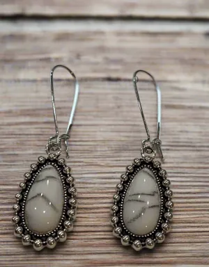 Dangle Drop Down Turquoise Stone Earrings