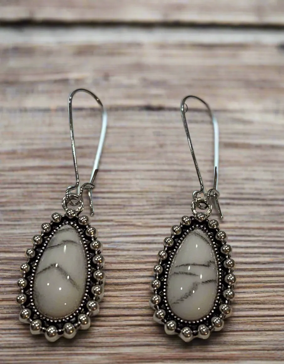 Dangle Drop Down Turquoise Stone Earrings