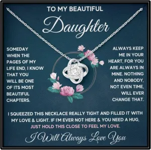 Daughter Gift From Mom Mother Daughter Necklace Birthday Graduation Christmas Jewelry Gifts For My Beautiful Daugther Adult with Message Card and Box