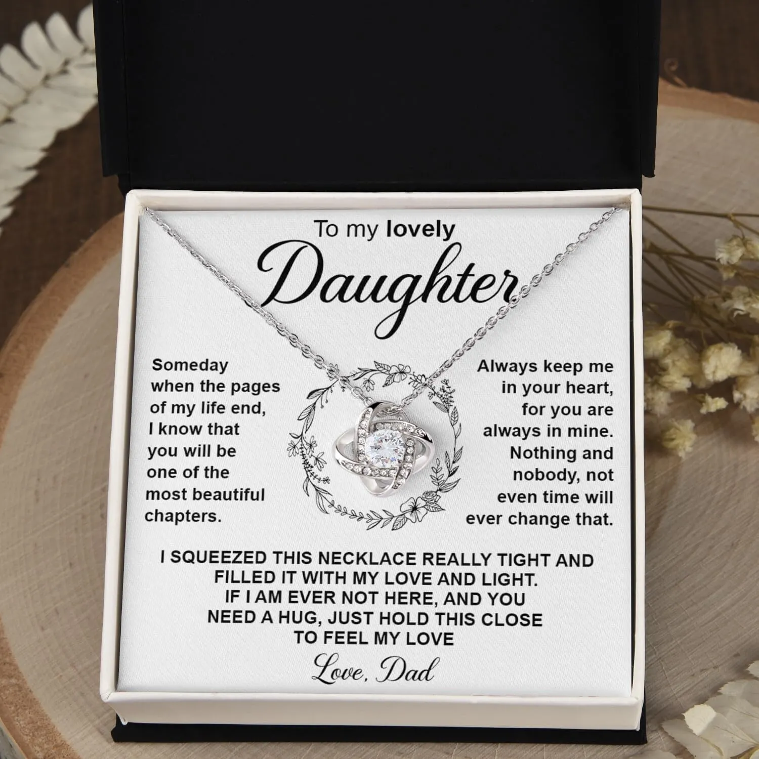 Daughter Necklace as Gifts for Daughter from Mom Dad, Daughter Jewelry From Dad, Daughter Necklaces From Mom, Birthday Gift for Daughter Adult, Daughter Gifts Christmas Graduation Valentine Idea Gifts