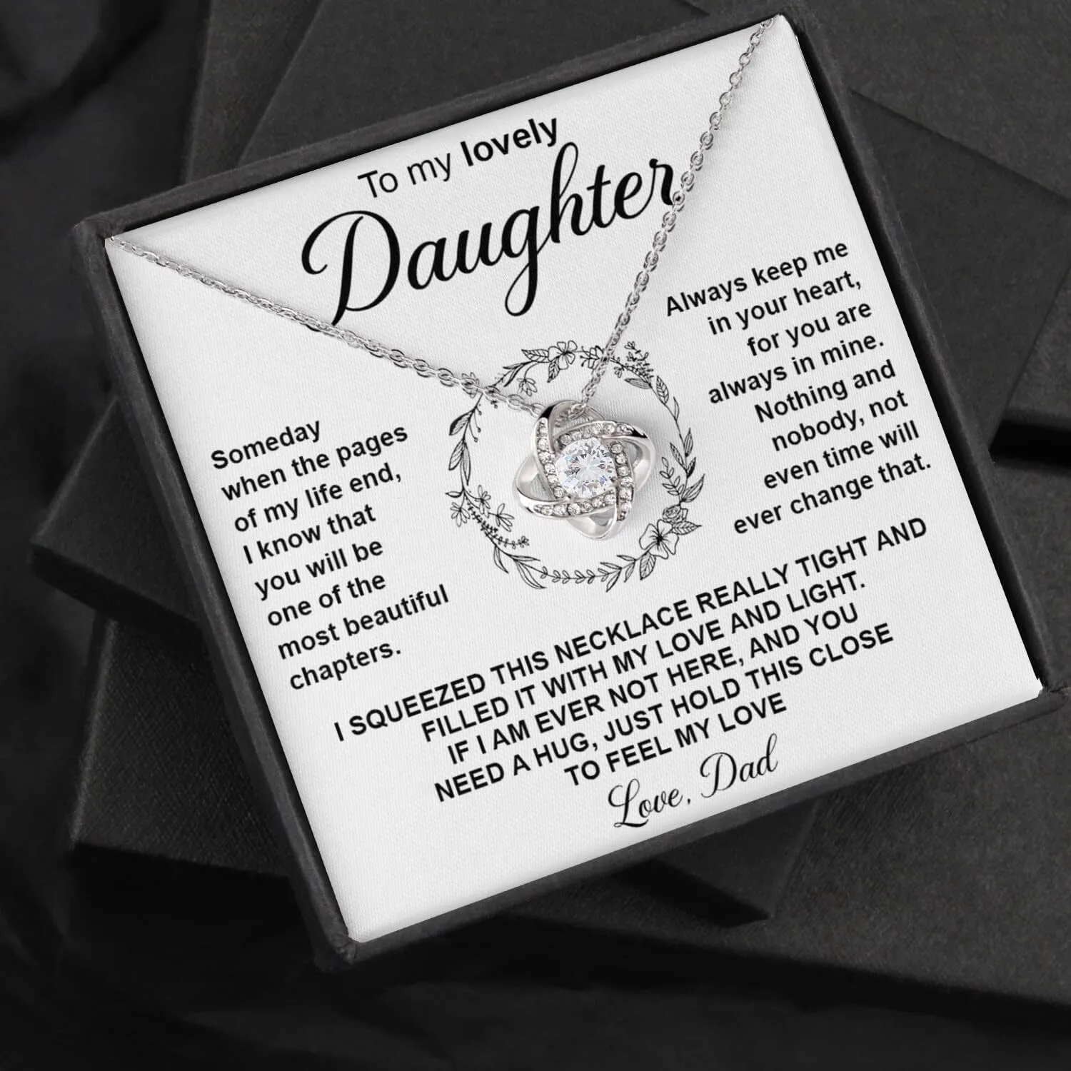 Daughter Necklace as Gifts for Daughter from Mom Dad, Daughter Jewelry From Dad, Daughter Necklaces From Mom, Birthday Gift for Daughter Adult, Daughter Gifts Christmas Graduation Valentine Idea Gifts