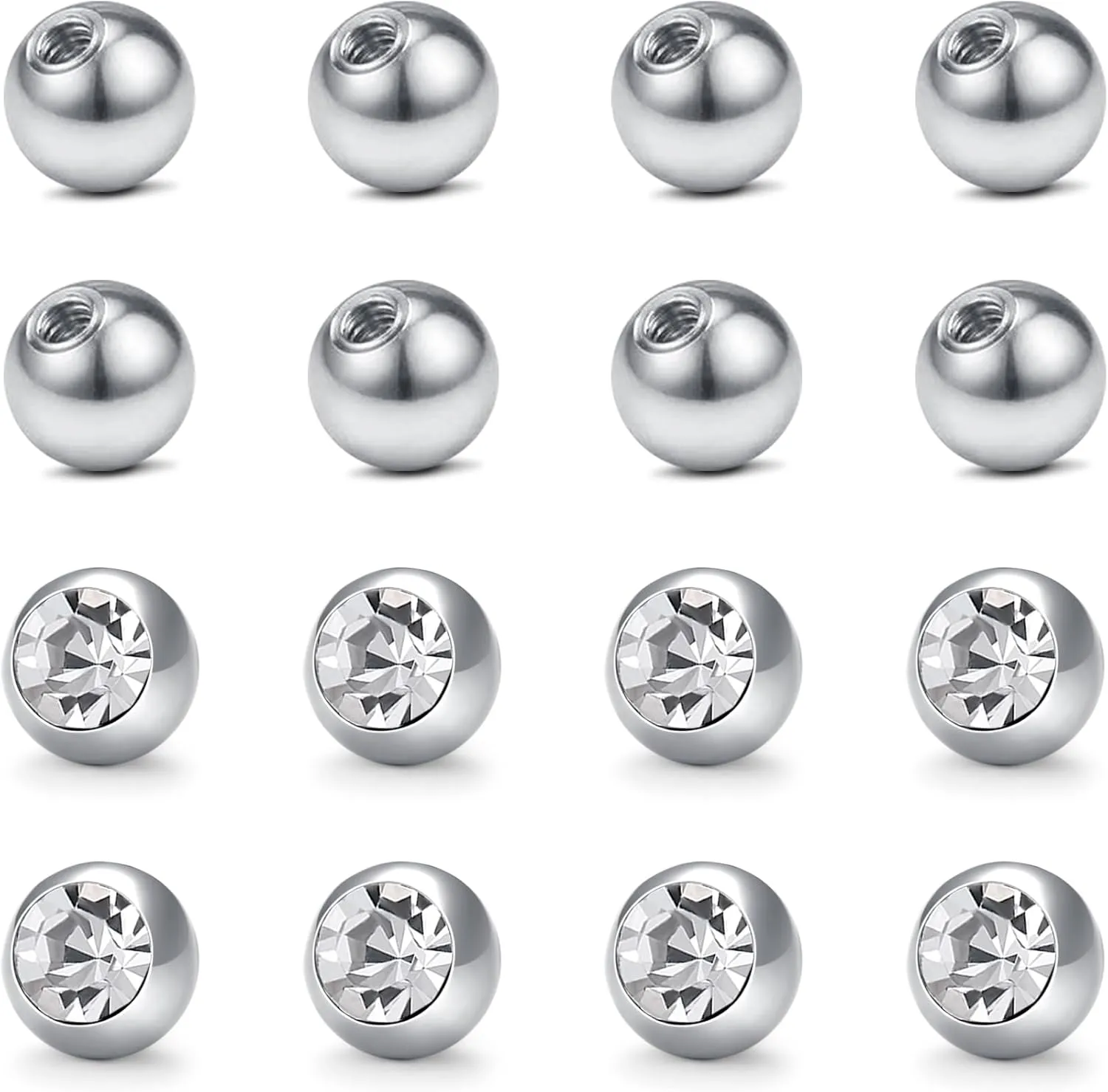D.Bella Replacement Balls Surgical Steel Piercing Balls for Belly Navel Nipple Tongue Industrial Barbell Nose Septum Lip Eyebrow Ear Rings Body Piercing Jewelry Patrs