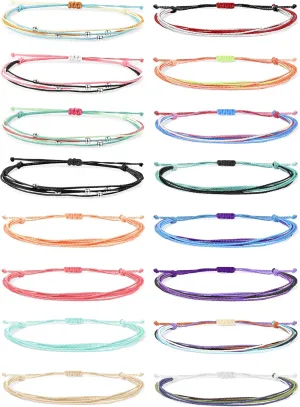 Dcfywl731 Friendship Bracelet for Women Boho String Bracelets Adjustable Handmade Cute Braided Bracelet Anklets Summer Waterproof Beach Jewelry for Vacation Birthday Gifts for Women