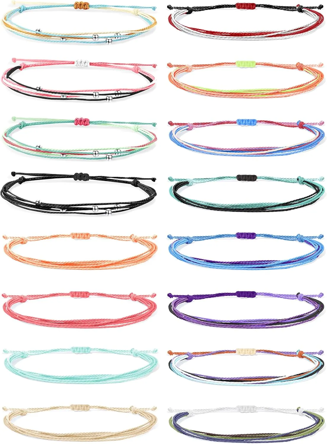 Dcfywl731 Friendship Bracelet for Women Boho String Bracelets Adjustable Handmade Cute Braided Bracelet Anklets Summer Waterproof Beach Jewelry for Vacation Birthday Gifts for Women