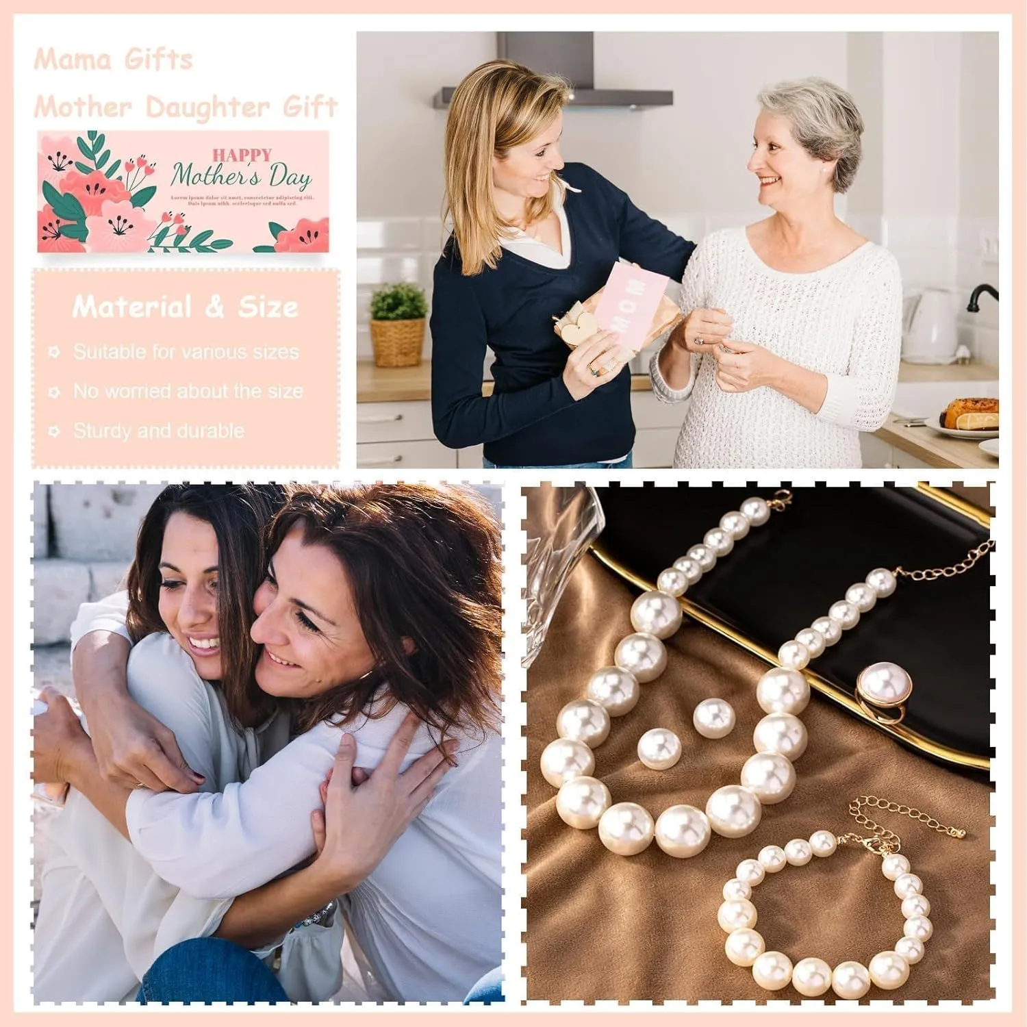 Dcfywl731 Pearl Jewelry Set for Women Pearls Necklace and Earring Set Chunky Pearl Necklaces for Women Prom Jewelry Big Pearls Charm Choker Wedding Jewelry Sets for Brides