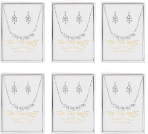 DHQH Bridesmaid Earrings Necklace Set Proposal Gifts Set for Women Leaf Pendant Necklace set of 4/6 Wedding Jewelry
