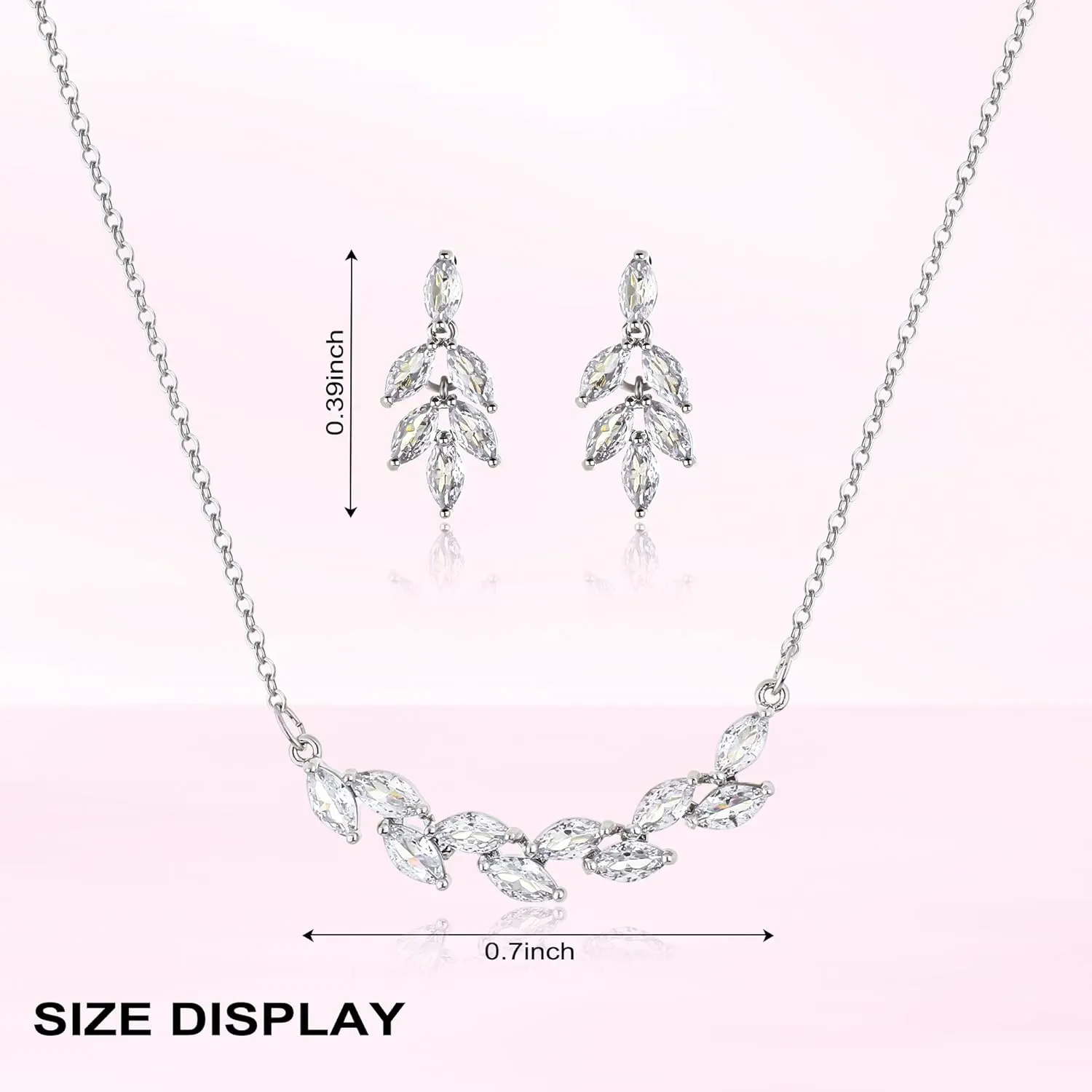 DHQH Bridesmaid Earrings Necklace Set Proposal Gifts Set for Women Leaf Pendant Necklace set of 4/6 Wedding Jewelry