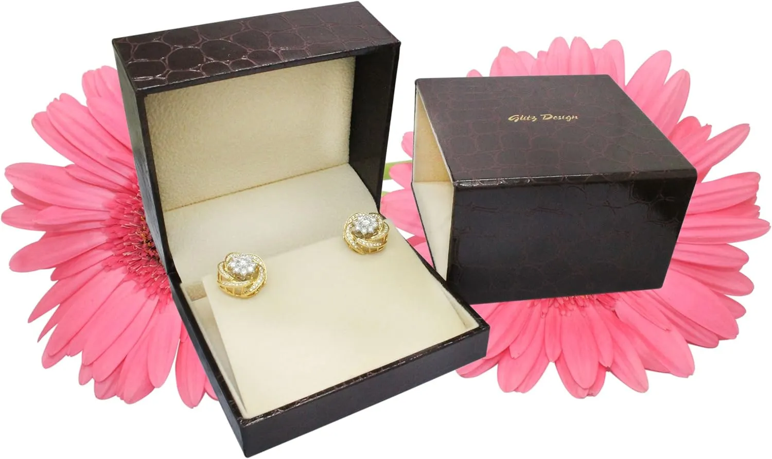 Diamond Earrings for womens Princess Cut studs 14K Gold Gift Box Authenticity Cards (G, I1)