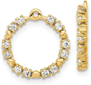 Diamond2Deal 14k Yellow Gold Lab Grown Diamond Circle Earring Jackets (L- 0.56 in, W- 0.56 in)