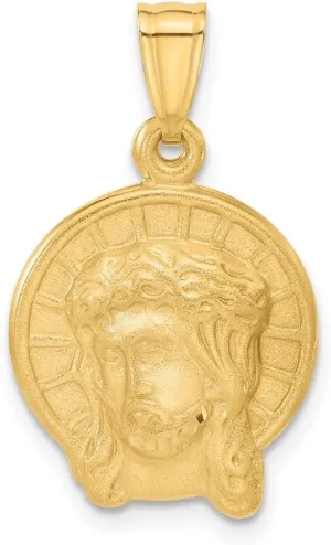 Diamond2Deal Mothers Day Gifts 14k Yellow Gold Satin Jesus Medal Pendant for Mom Pendant for Mom