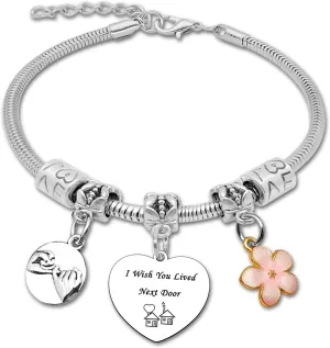 DlaeKua Friend Gifts for Women Friendship Bracelet Sister Gift Long Distance Friendship Gift Bracelet for Women Friend Presents Ideas Bestie Gifts Bracelets Moving Away Presents for Friends