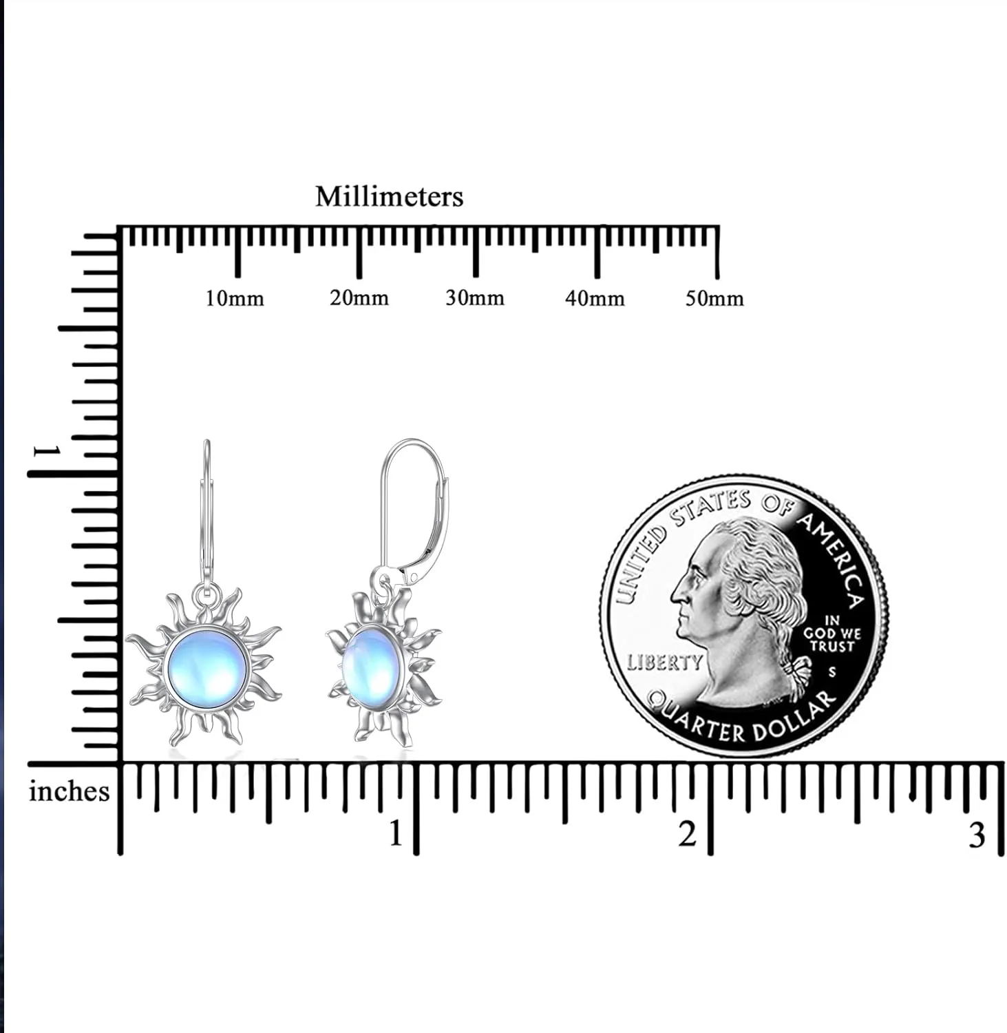 Dorunmo Celtic Moonstone Earrings - 925 Sterling Silver Leverback Filigree Trinity Earrings for Women's Birthday Gift