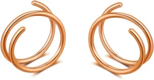 Double Hoop Earrings, Gold & Silver, 12mm, Stainless Steel, Hoop Earring Design, Perfect for Single Piercing or Two, Wrap Back Finding
