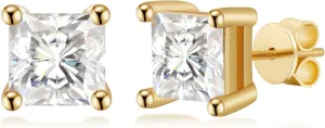 Double Piercing Chain Earrings for Women 18K Gold Plated S925 Sterling Silver Dangle Chain Huggie Hoop Earrings with Cubic Zirconia Stones Simulated CZ Stud Earrings