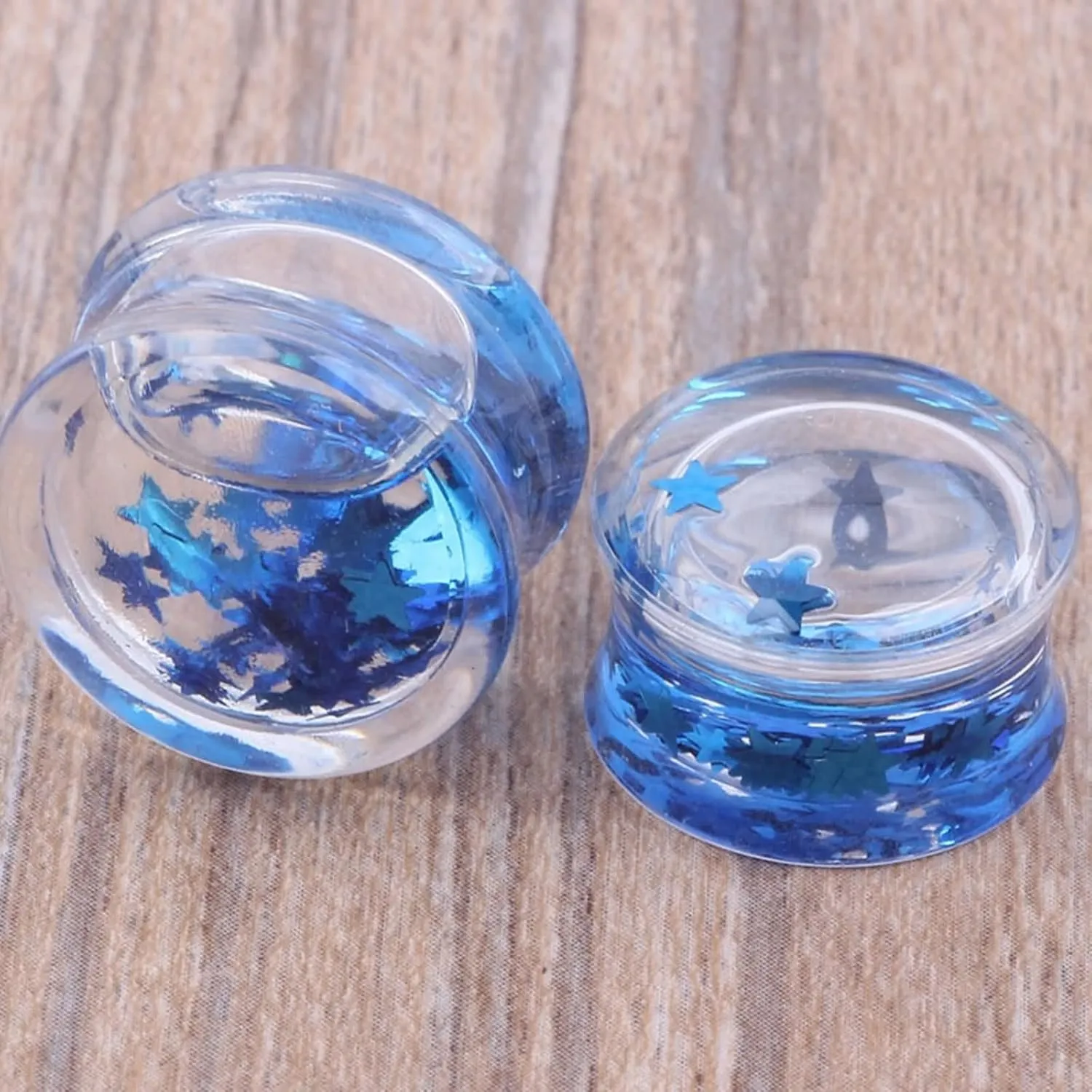 Ear Gauge Tunnels for Women, Acrylic Gauge Earrings Body Piercing Jewelry Ear Gauges With Water and Star Shape Unique Gifts