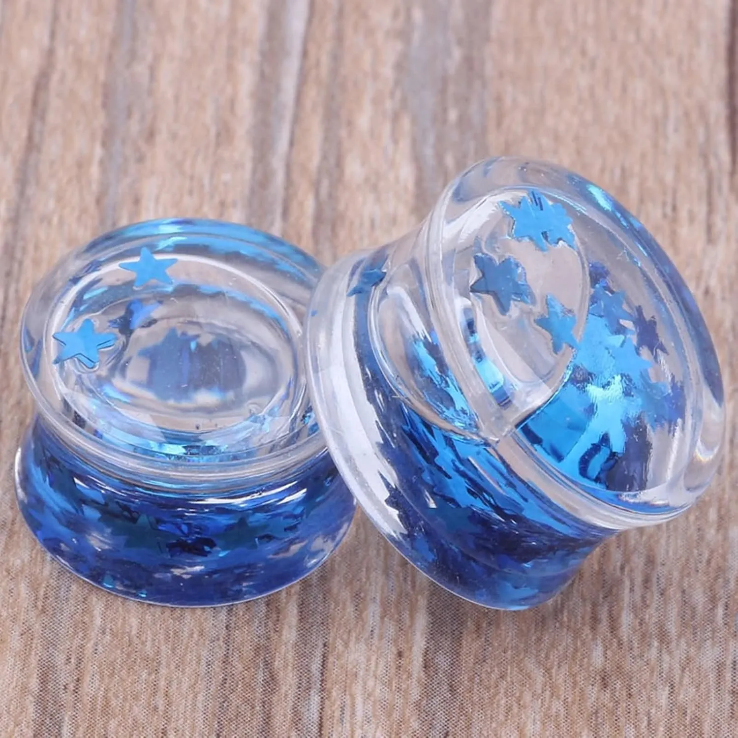 Ear Gauge Tunnels for Women, Acrylic Gauge Earrings Body Piercing Jewelry Ear Gauges With Water and Star Shape Unique Gifts