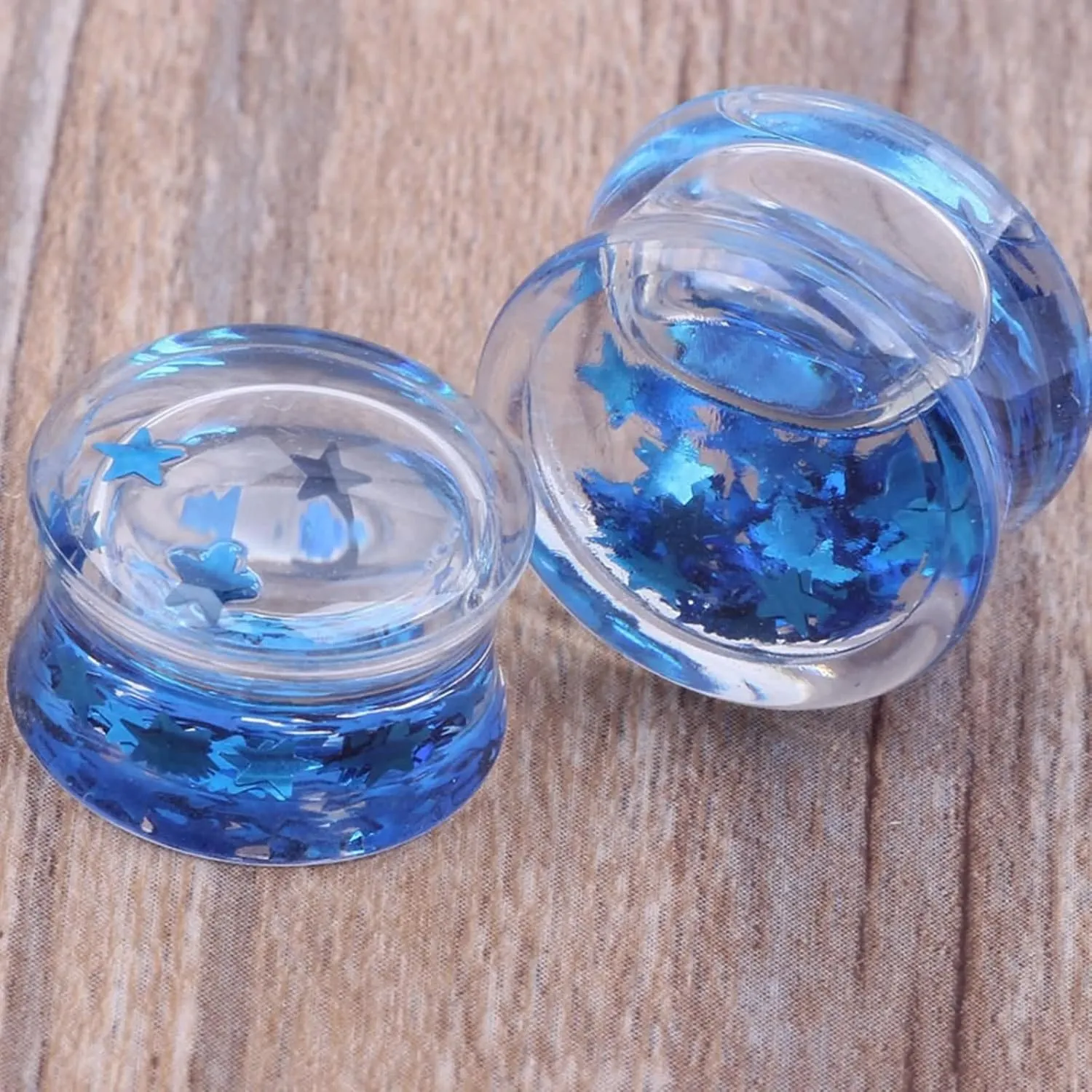 Ear Gauge Tunnels for Women, Acrylic Gauge Earrings Body Piercing Jewelry Ear Gauges With Water and Star Shape Unique Gifts