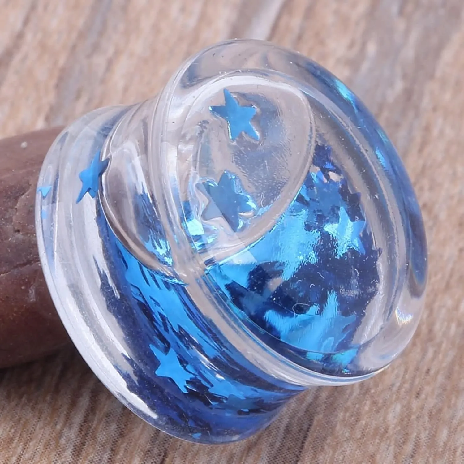 Ear Gauge Tunnels for Women, Acrylic Gauge Earrings Body Piercing Jewelry Ear Gauges With Water and Star Shape Unique Gifts