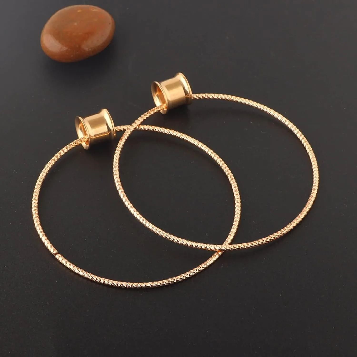 Ear Gauges Earrings, Stainless Steel Gauges for Ears Body Piercing Jewelry Tunnels With Big Hoop Dangle Unique Gifts for Women