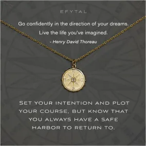 EFYTAL Graduation Necklace for Her, Sterling Silver or Gold Plated Studded Compass for Women, Inspirational Daughter Gift, Friendship Necklace, Unique New Job Gift