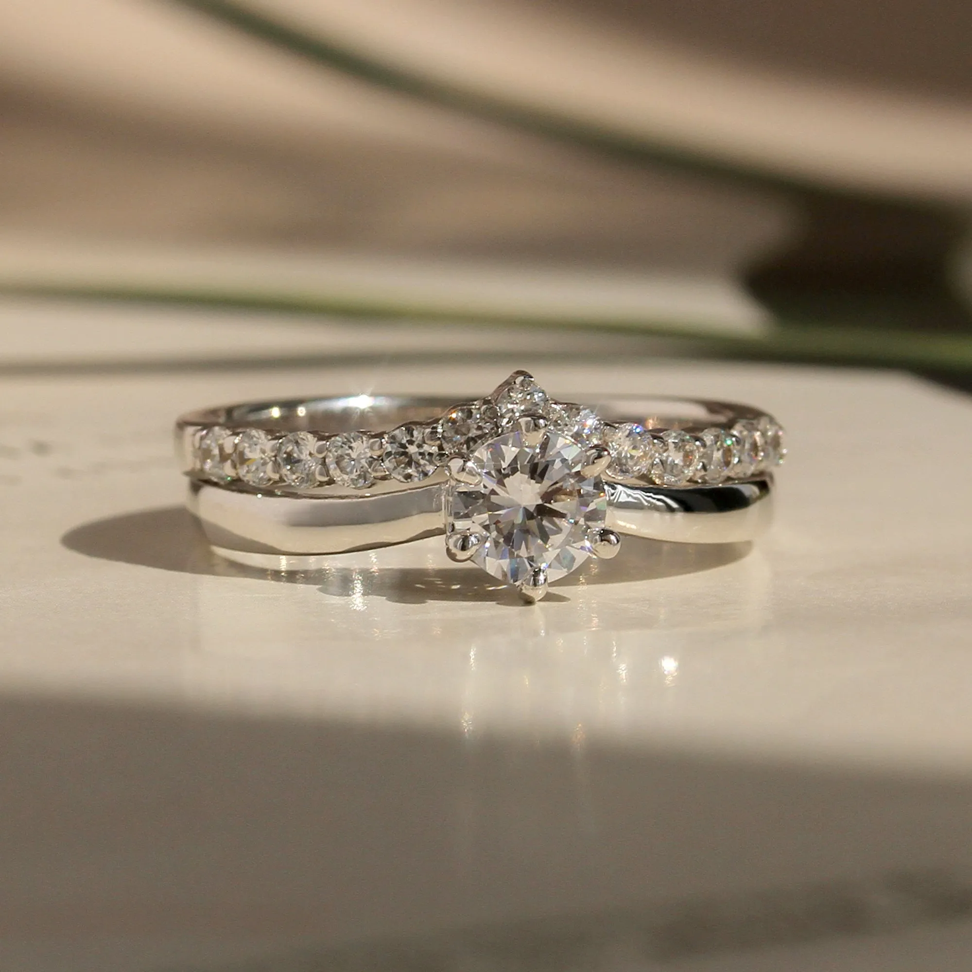 Elegant CrownGlow: Solitaire Engagement Ring