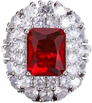 Emerald ruby sapphire ring 925 sterling silver Heart ring Wedding ring Engagement ring Cocktail Ring Shiny fashion ring for women cubic zircon oxide ring women jewelry rings statement